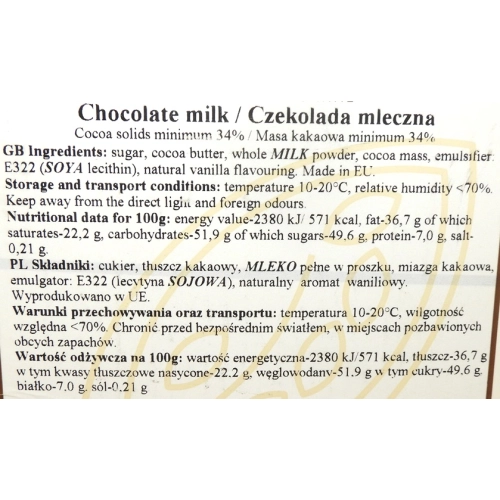 Pastylki czekoladowe polewa na tort drip mleczna czekolada 34% brązowy 50g